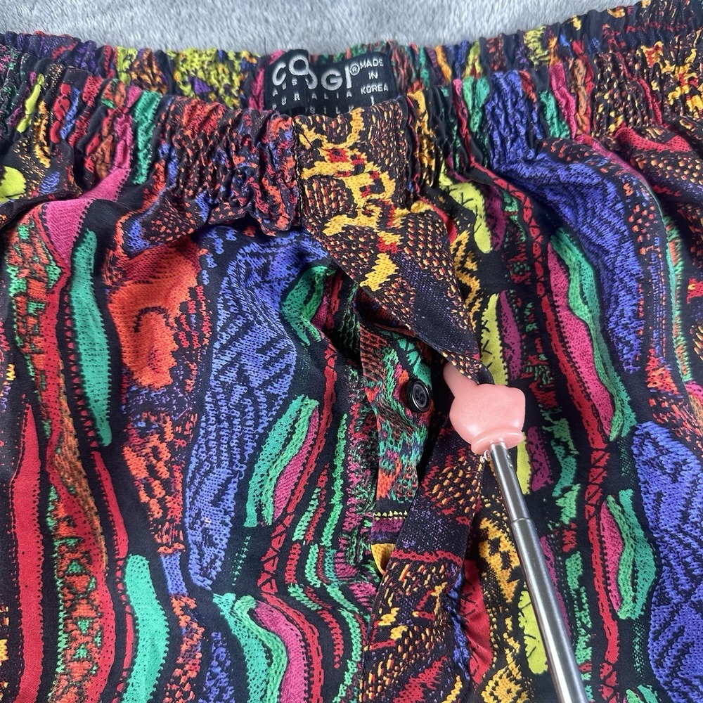 Rare Authentic Coogi Australia 100% Silk Shorts L Multicolor Abstract 90s Hiphop - Picture 6 of 9